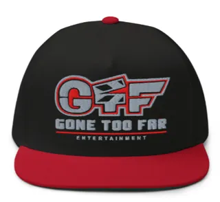 Black with Red Brim Grey Logo Snap Back Hat